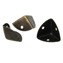 Protèges-coins pour boîtes, couleur bronze, 25x25mm, l'unité sans les vis