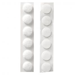 Fermeture velcro ronde blanche diam 12mm 20 pièces