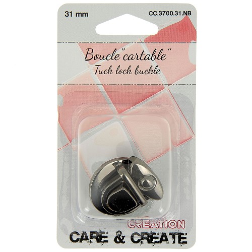 Boucle fermeture cartable, noir, 31mm