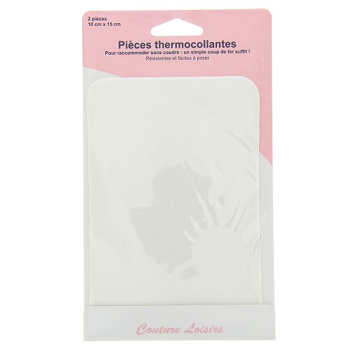 Pièces COTON THERMOCOLLANTE BLANCHE 10cmX15cm X 2 pièces