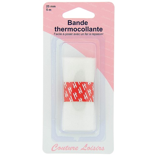 BANDE THERMOCOLLANTE POUR OURLETS 25MM - LONG 5M