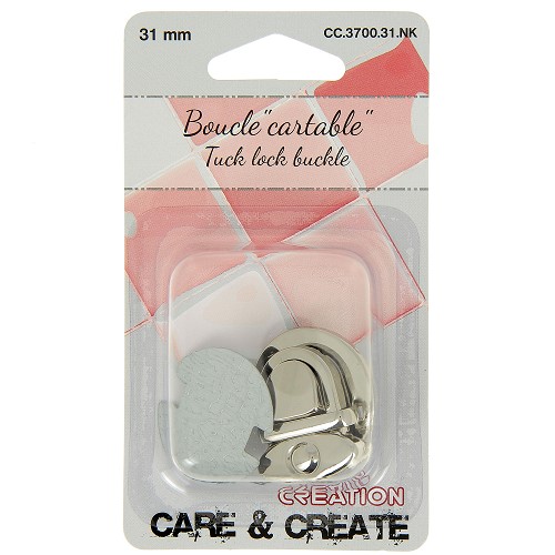 Boucle fermeture cartable, argent platine, 31mm