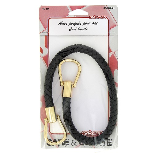 Anse poignée pour sac coloris noir 48cm