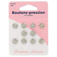 Bouton-pression inoxydables 11mm x 10