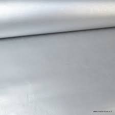 TISSU SIMILI CUIR METAL ARGENT 660 X 450 ROULEAU