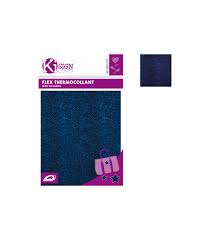 FLEX THERMOCOLLANT paillettes marine 15cm X 20cm