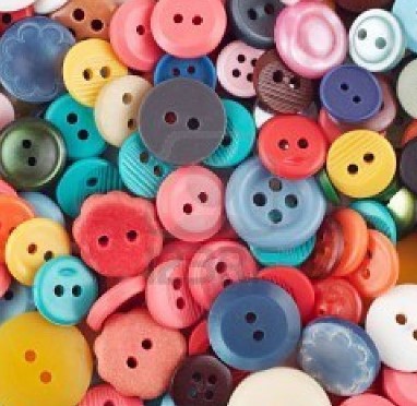 [BOUTON] Bouton recyclé en vrac multicolor rond diam 1 à 4cm trou 2 à 4mm