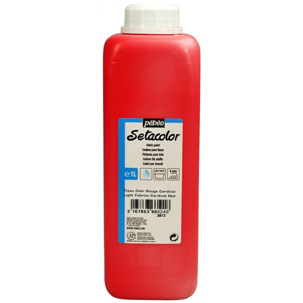 Peinture Tissu pebeo setacolor rouge cardinal 1L