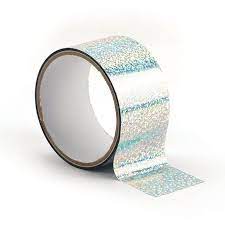 Queen tape super adhésif imperméable effet holo argent brillant 48mmx5m