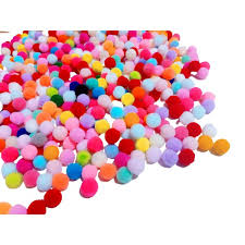 Pompons diam 1cm coloris variés, vendus à l'unité