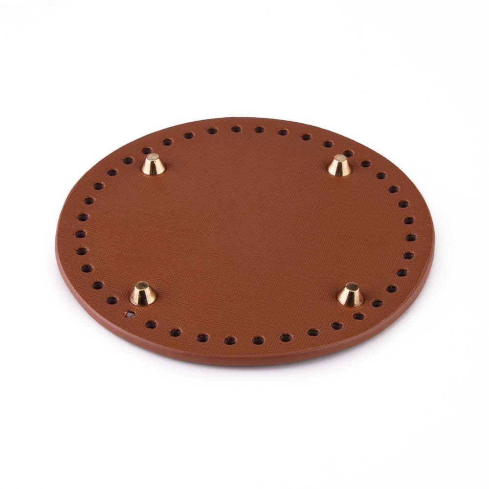 Fond de sac en cuir camel, rond,141x9.5mm, trou 4.5mm