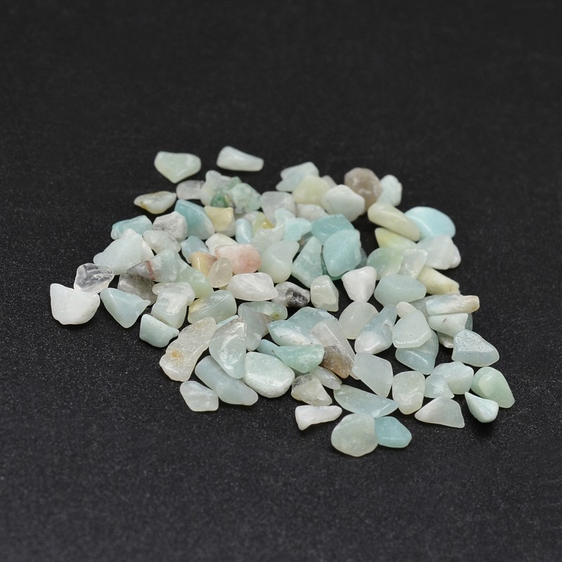 Pierre Amazonite, naturelle, bleu vert, chips, non percées, 2~8x2~4mm, fiole 30g