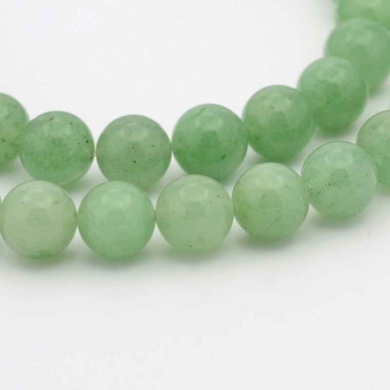 Pierre Aventurine, vert naturel, ronde, 10mm, trou 1mm