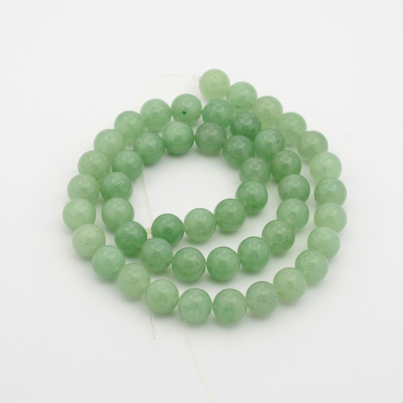 Pierre Aventurine vert naturel, ronde, 8mm, trou 1mm, l'unité
