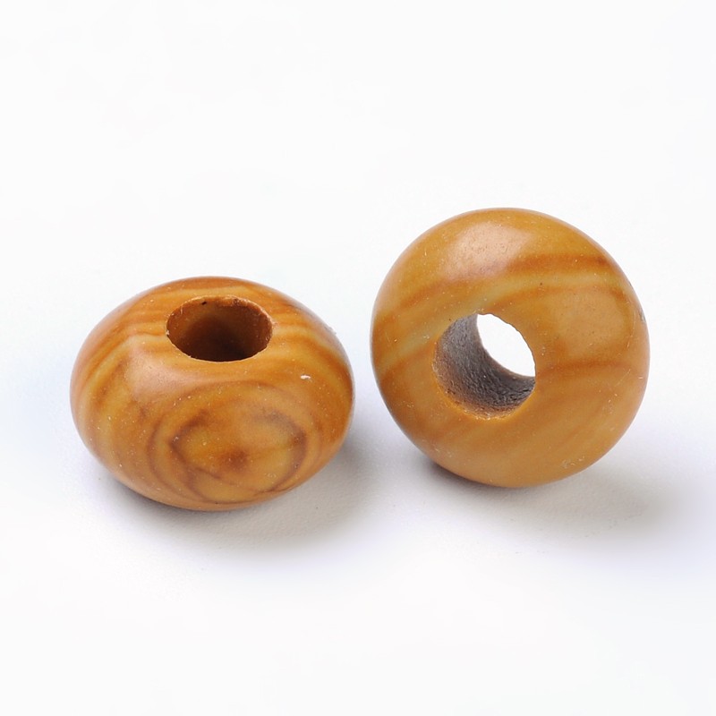 Pierre Bois pétrifié, naturelle, donut, 14x12mm, trou 5mm