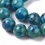 Pierre Chrysocolle, teintée bleue ronde 6mm trou 0.8mm