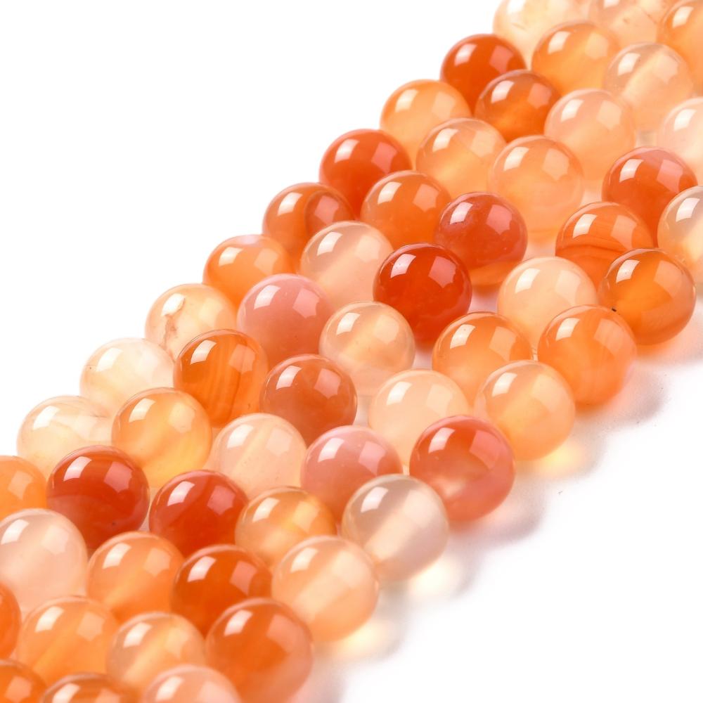 Pierre Cornaline naturelle grade A ronde, 8mm, trou 1mm