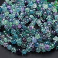 Pierre Fluorite, naturelle, grade A, 10mm,trou 1mm