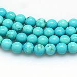 Pierre Howlite naturelle turquoise ronde 4mm trou 1mm