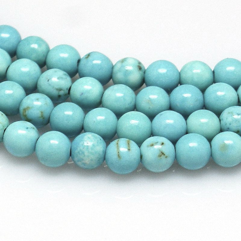 Pierre Howlite turquoise ronde 8mm trou 1mm