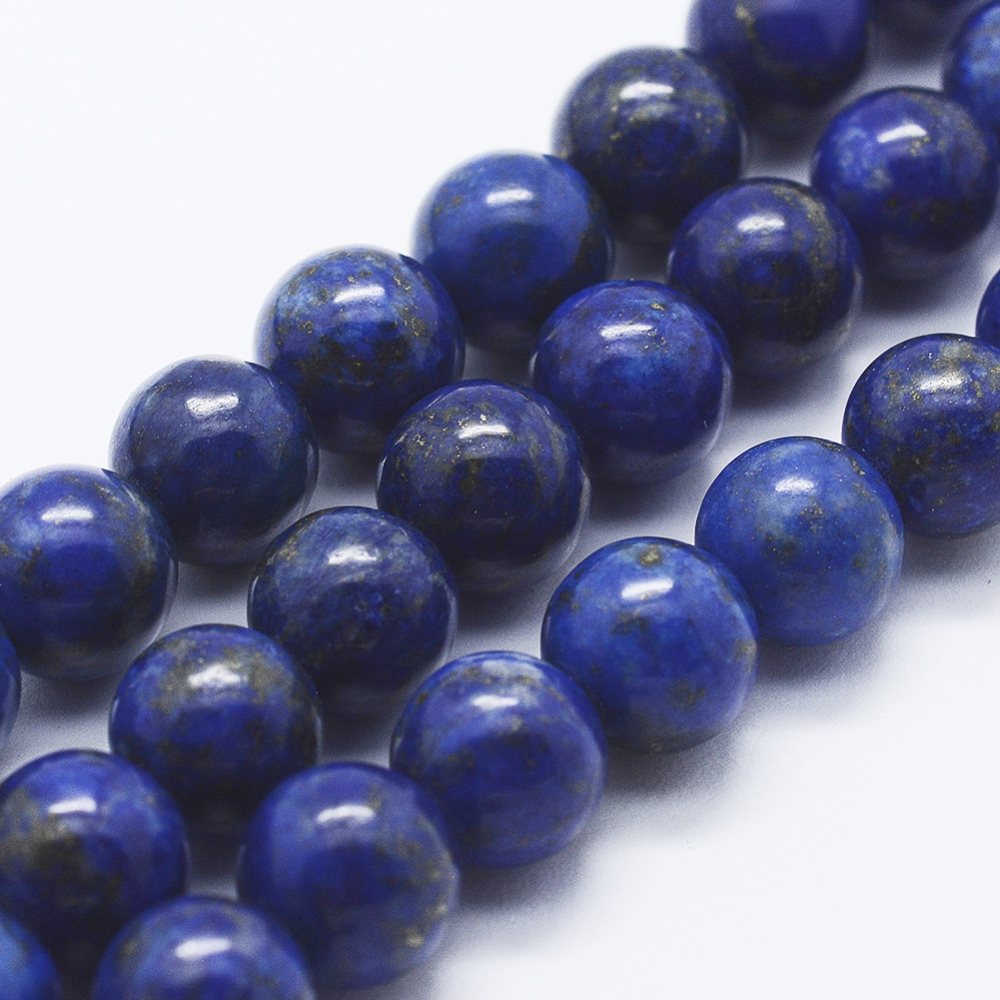 Pierre Lapis Lazuli naturelle, bleue, 10mm, trou 1mm