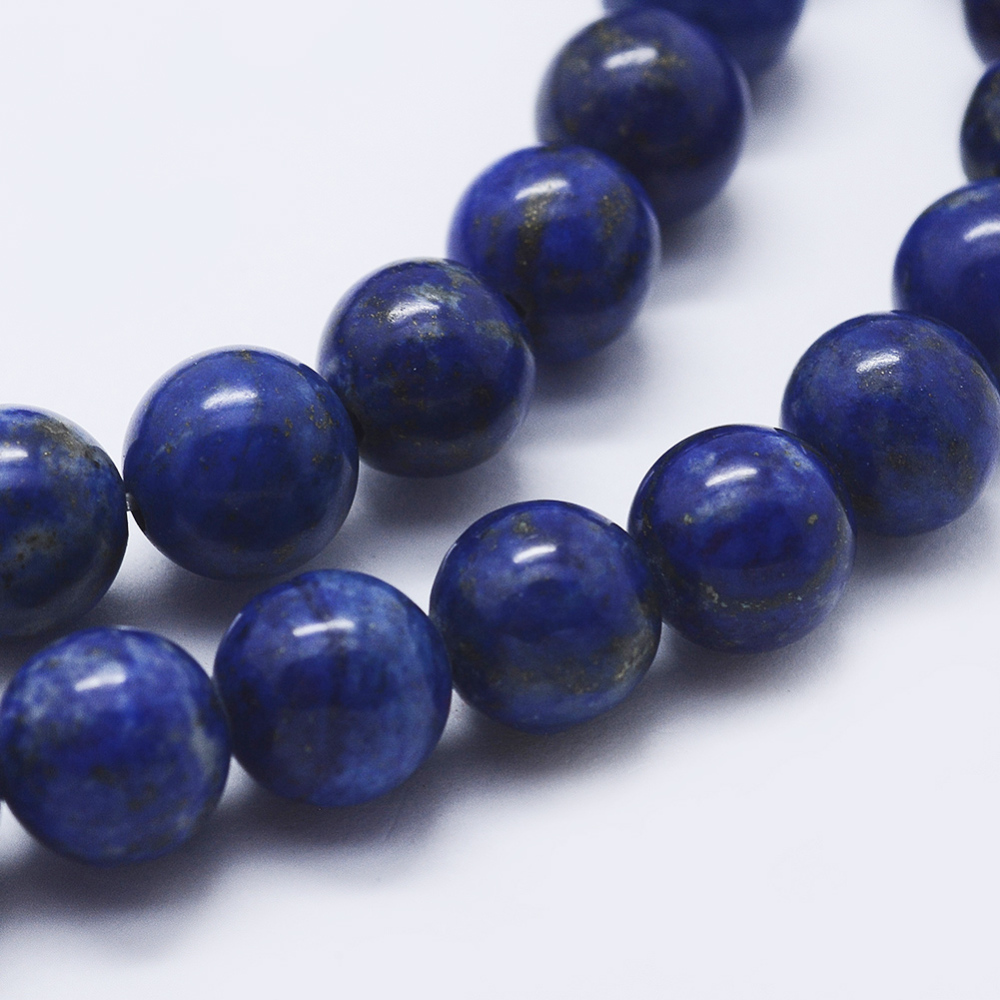 Pierre Lapis Lazuli, naturelle, bleue, ronde, 6mm, trou 1mm