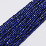 Pierre Lapis Lazuli bleue, ronde, facettée, 2mm, trou 0,5mm