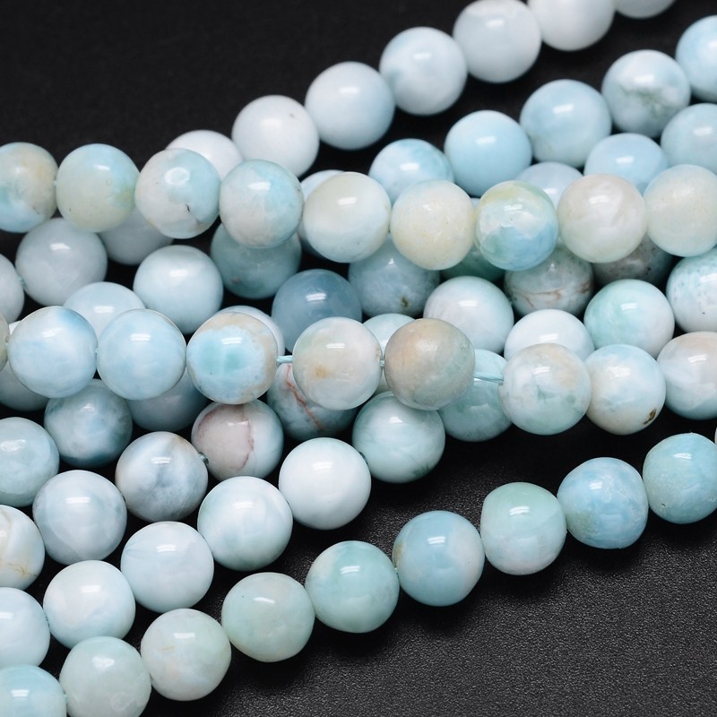 Pierre Larimar, naturelle, ronde, 10mm trou 1mm