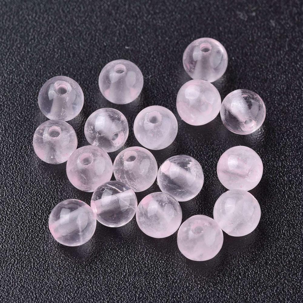 Pierre Quartz rose, naturelle, rose, ronde, 4mm, trou 0.8mm