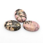 Pierre Rhodochrosite, naturelle, marbrée rose, cabochon ovale, 25x18mm