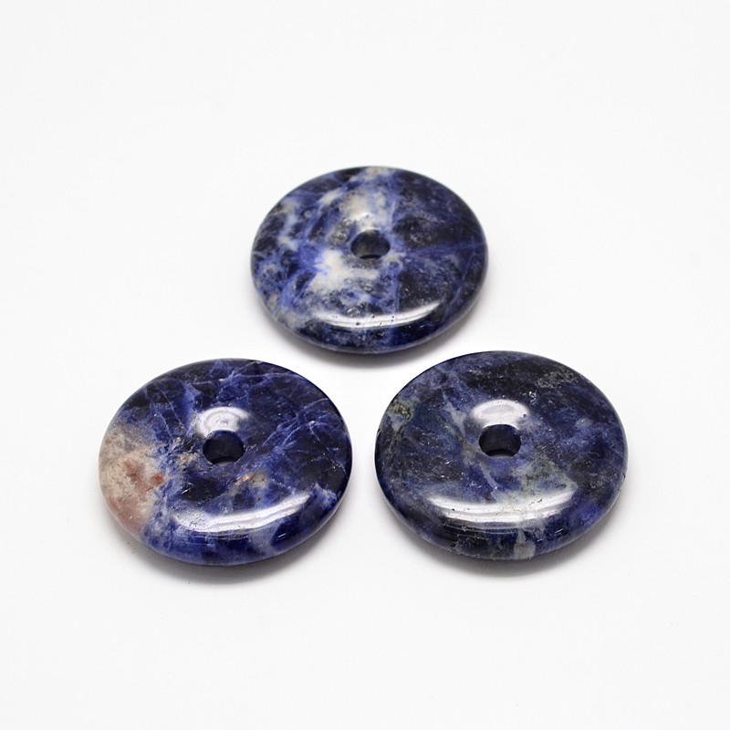 Pierre Sodalite bleue donut 40x10mm trou 6/8mm~