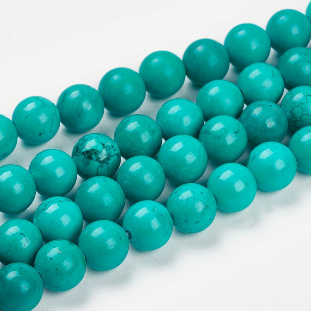 Pierre Turquoise, ronde 8 mm, trou 1.5 mm