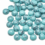 Pierre Turquoise, naturelle, turquoise, cabochon demi cercle, 6x3mm sans trou