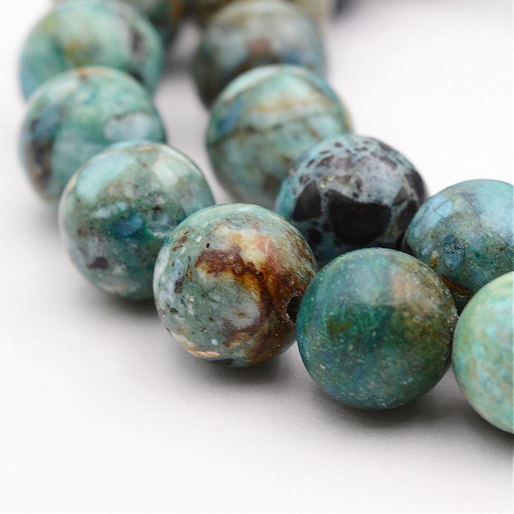 Pierre Variscite, naturelle, ronde, 10mm, trou 1.5mm