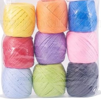 Bobine de raphia de couleur, 5.7mm x 20m, coloris au choix