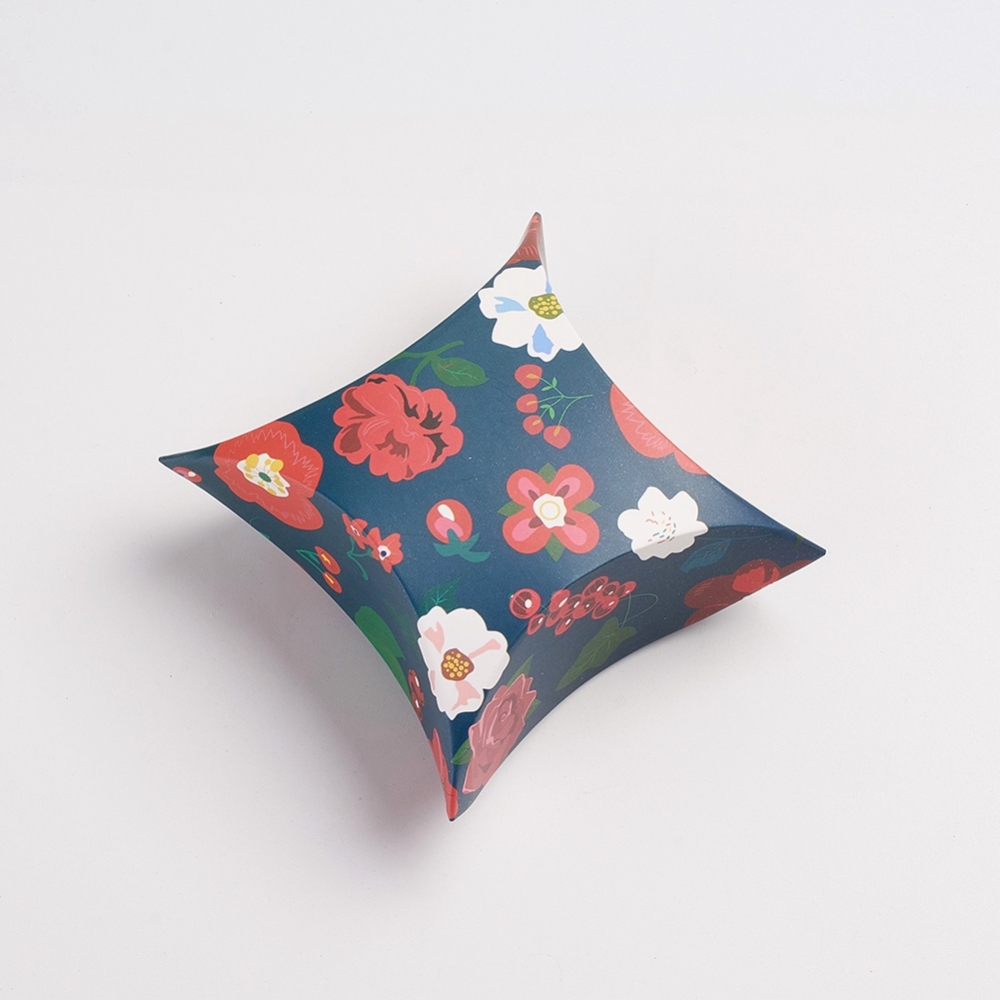 Coffrets cadeaux en papier carton vintage fleurs - 8.3x8.4cm x 10 pièces