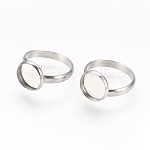Bague réglable pour cabochon INOX, diam 17mm, plateau 10mm