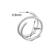 Anneau double INOX argenté, 8mm, unité