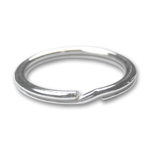 Anneau double porte clé, acier inoxydable, couleur argent , diam. 15x1.2mm, env. 2mm