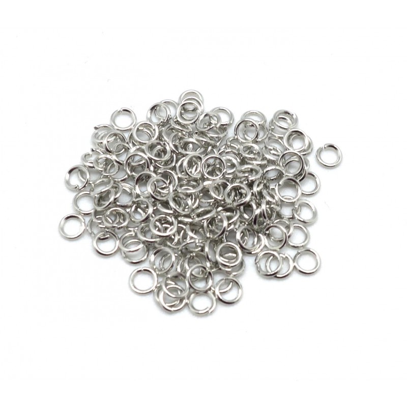 Anneau simple ouvert, 3mm, nickel, couleur argent, 10 unités