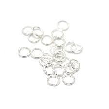 Anneau simple ouvert en alliage, argenté clair, 6x0,7mm, unité
