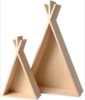 Etagère tipi indien en bois, 30x18.5cm