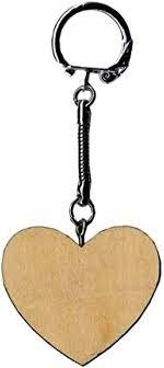 Porte clefs coeur en bois