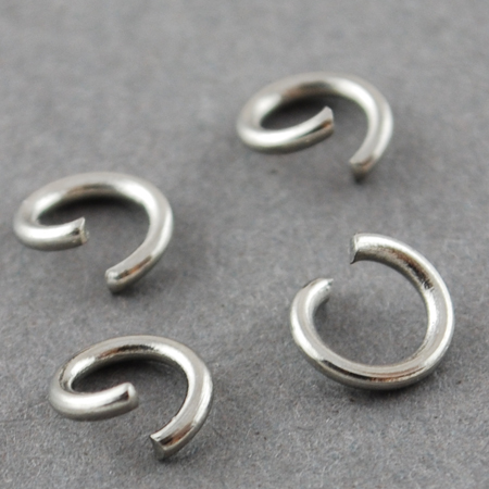 Anneau simple ouvert INOX argenté, 4x0.6mm, unité