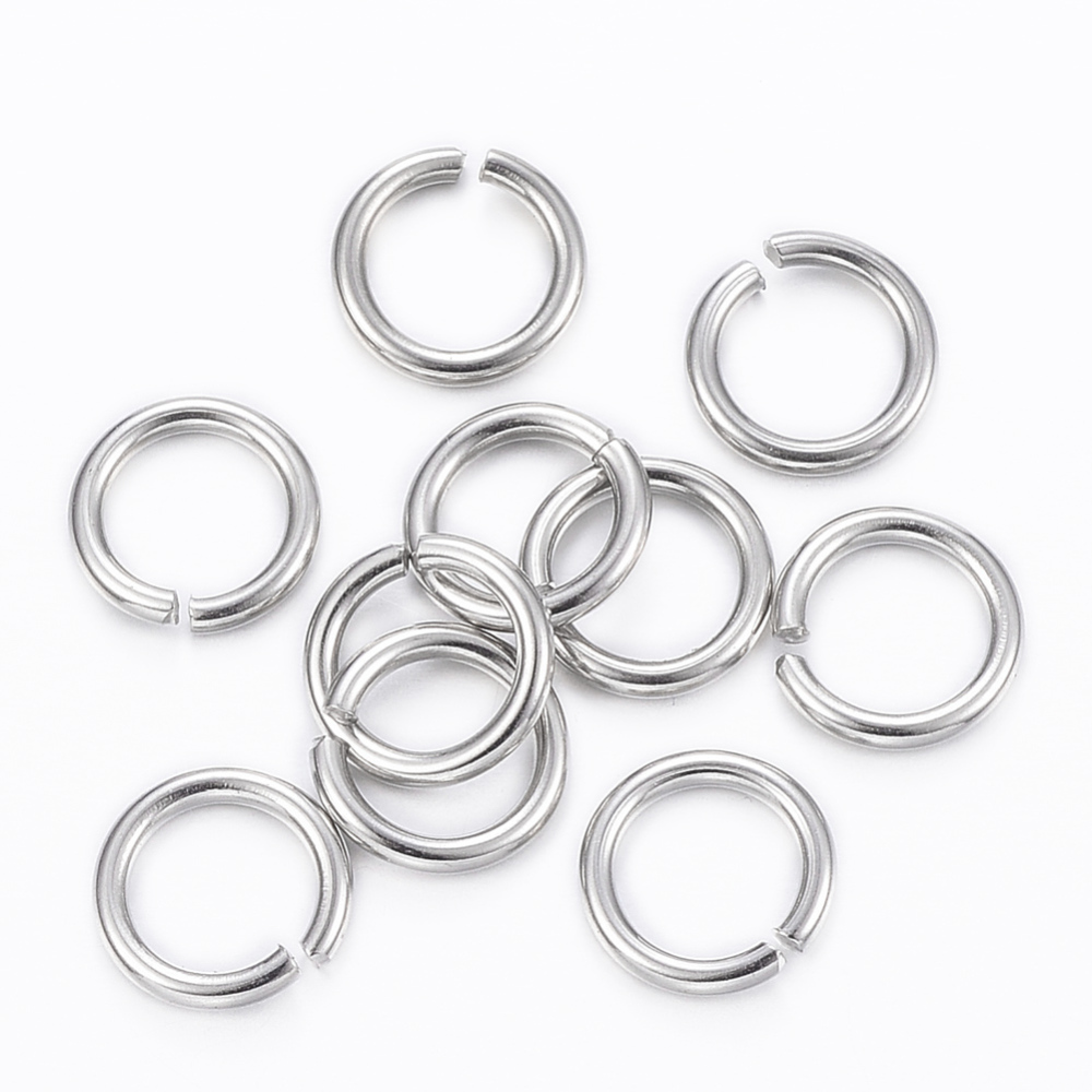 Anneau simple ouvert INOX argenté, 8x1mm, unité