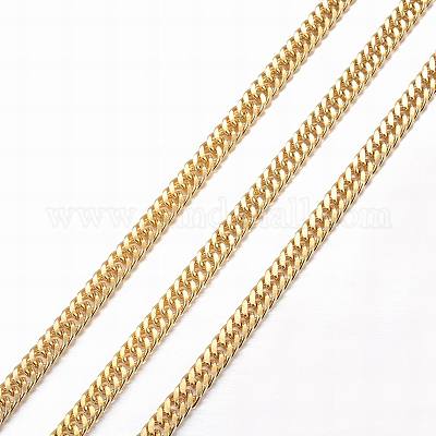 [CHAI29   STAS-N0013-21G] Chaîne INOX doré, placage ionique, 5x4x0,8mm, au mètre