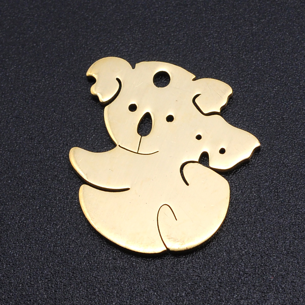 Pendentif, INOX doré, koala, 18x18mm trou 1mm