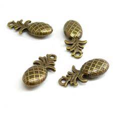 Pendentif ananas en laiton, couleur bronze, 20x8mm, trou 2mm