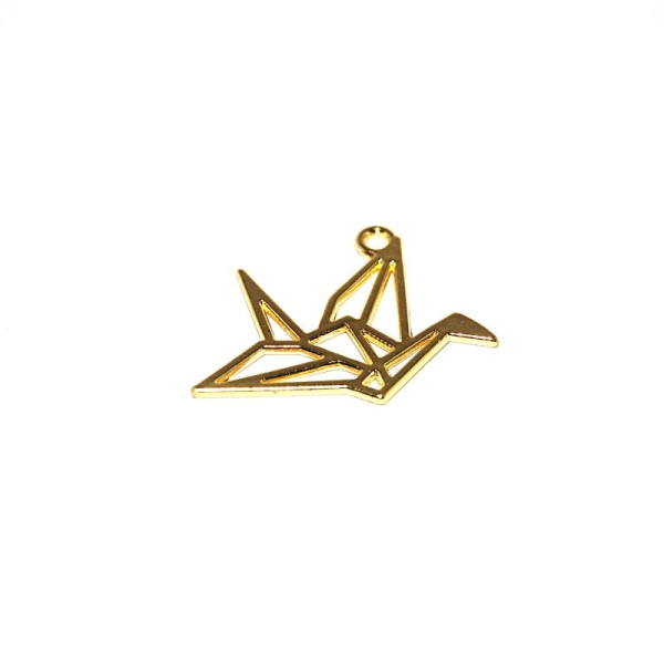Pendentif origami en laiton, couleur or, 10x10mm, trou 1mm
