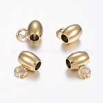 Cache noeud INOX doré, ovale avec passant, placage ionique, 7x5x4mm, trou 2mm